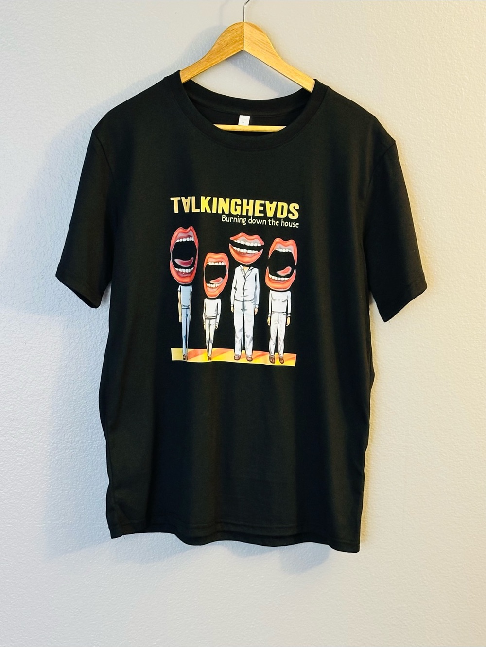 Talking Heads Black Graphic Tee - 'Burning Down the House'